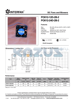 PO012-12D-2B-2 datasheet - DC Fans and Blowers