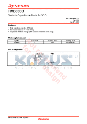 HVD380B_06 datasheet - Variable Capacitance Diode for VCO