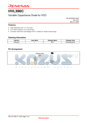 HVL396C datasheet - Variable Capacitance Diode for VCO