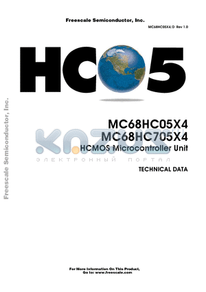 MC68HC05X4 datasheet - HCMOS Microcontroller Unit