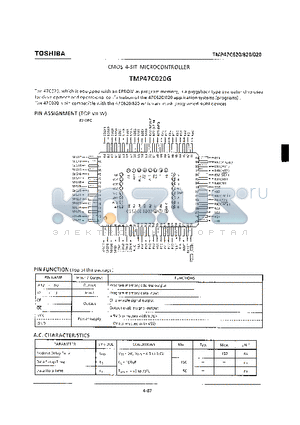 TMP47C620G datasheet - CMOS 4-BIT MICROCONTROLLER