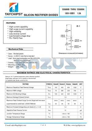 S5688J datasheet - SILICON RECTIFIER DIODES