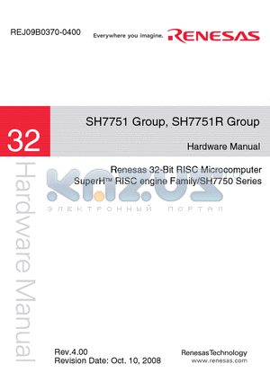 SH7751 datasheet - 32-Bit RISC Microcomputer