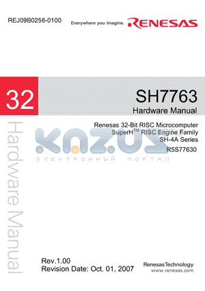 SH7763 datasheet - Renesas 32-Bit RISC Microcomputer SuperHTM RISC Engine Family SH-4A Series