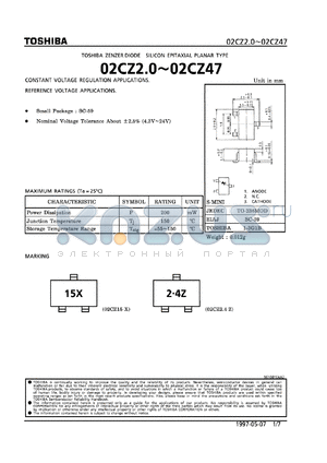 02CZ2.0-Z datasheet - Silicon diode for constant voltage regulation and reference voltage applications