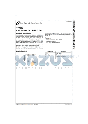 100323DMQB datasheet - Low Power Hex Bus Driver