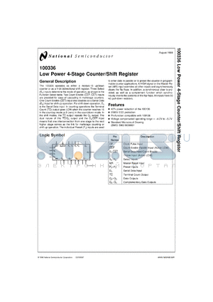 5962-9230601VYA datasheet - Low Power 4-Stage Counter/Shift Register