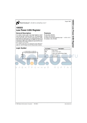 100353DMQB datasheet - Low Power 8-Bit Latch