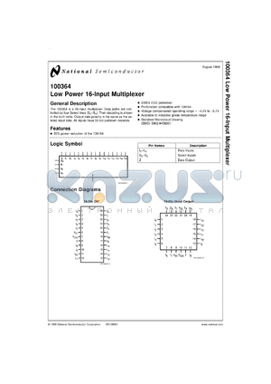 5962-9459201MXA datasheet - Low Power 16-Input Multiplexer