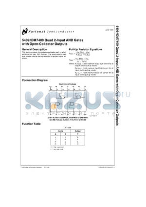 JM38510/01602BC datasheet - Quad 2-Input AND Gate with Open-Collector Outputs