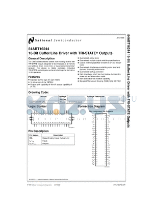 5962-9317402QXA datasheet - 16-Bit Buffer/Line Driver with TRI-STATE Outputs