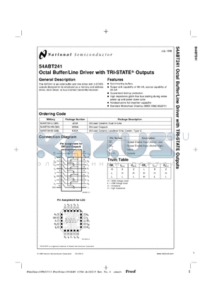 5962-9322701QSA datasheet - Octal Buffer/Line Driver with TRI-STATE Outputs