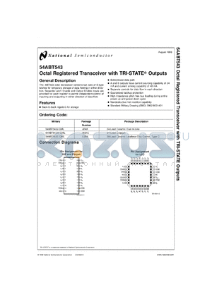 5962-9231401Q3A datasheet - Octal Registered Transceiver with TRI-STATE Outputs