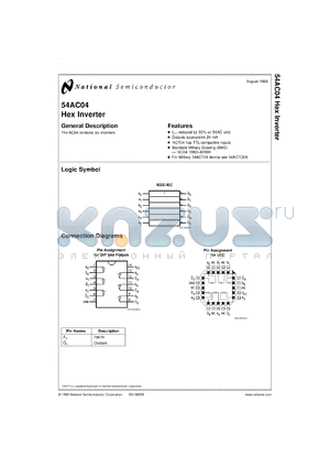 5962-87609012A datasheet - Hex Inverter