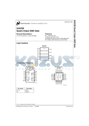 JM38510/75203BC datasheet - Quad 2-Input AND Gate