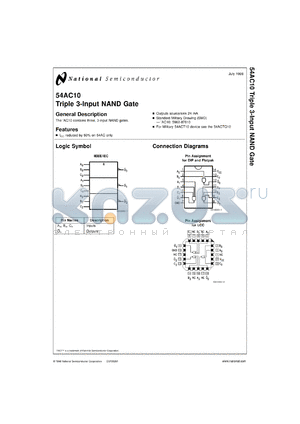 5962-87610012A datasheet - Triple 3-Input NAND Gate