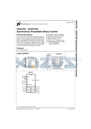 5962-8958201EA datasheet - 4-Bit Binary Counter, Synchronous Reset