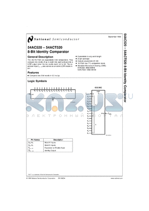 5962-9091601MRA datasheet - 8-Bit Identity Comparator