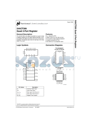 54ACT399FMQB datasheet - Quad 2-Port Register