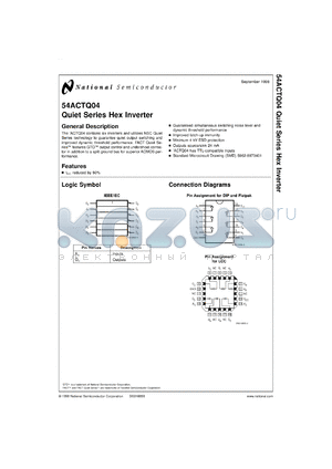 54ACTQ04MDA datasheet - Quiet Series Hex Inverter