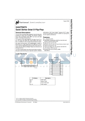 5962R8973501SA datasheet - Quiet Series Octal D Flip-Flop