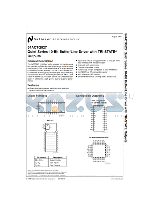 5962-9219901M3A datasheet - Quiet Series 10-Bit Buffer/Line Driver with TRI-STATE Outputs