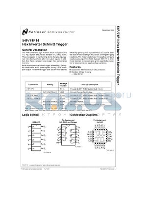 5962-88752012A datasheet - Hex Inverter Schmitt Trigger