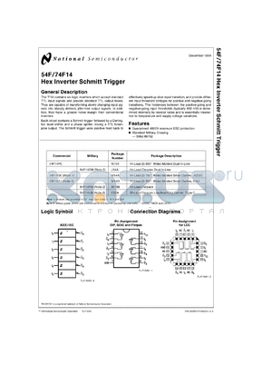 5962-8875201CA datasheet - Hex Inverter Schmitt Trigger