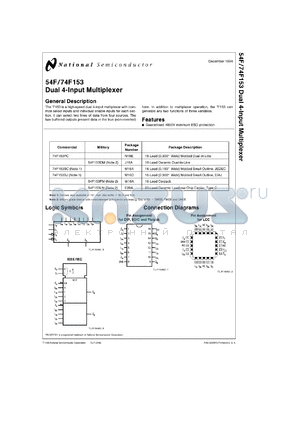 JM38510/33902B2 datasheet - Dual 4-Input Multiplexer