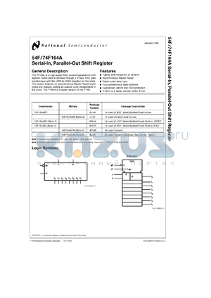 5962-8607101CA datasheet - Serial-In, Parallel-Out Shift Register