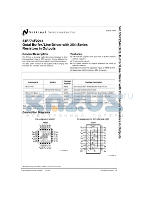 54F2244LMQB datasheet - Octal Buffer/Line Driver with 25 Ohm Series Resistors in the Outputs