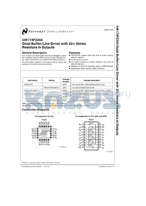 5962-9325001MRA datasheet - Octal Buffer/Line Driver with 25 Ohm Series Resistors in the Outputs