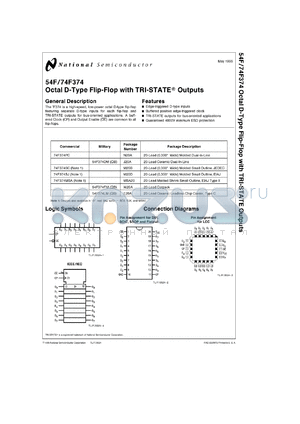 54F374DC datasheet - Octal D Flip-Flop with Clock Enable