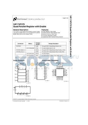 54F379LMQB datasheet - Quad Parallel D Register with Enable
