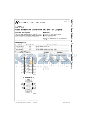 54FCT241DMQB datasheet - Octal Buffer/Line Driver with TRI-STATE Outputs
