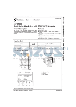 5962-87630012A datasheet - Octal Buffer/Line Driver with TRI-STATE Outputs