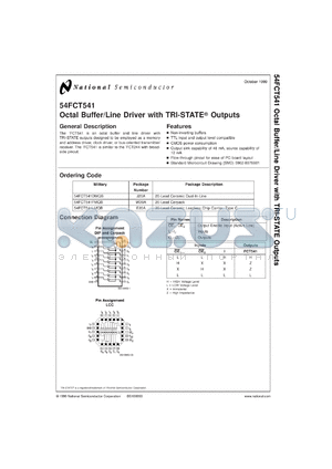 5962-89766012A datasheet - Octal Buffer/Line Driver with TRI-STATE Outputs
