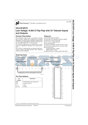5962-9953501QXA datasheet - Low-Voltage 16-Bit Driver Flip-Flop with 5V Tolerant Inputs and Outputs