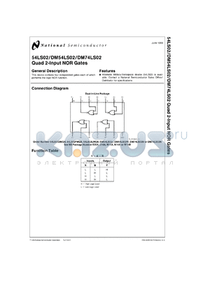 JM38510/30301BC datasheet - Quad 2-Input NOR Gate