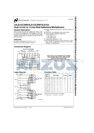 JM38510/30902BE datasheet - Dual 1-of-4 Line Data Selector/Multiplexer