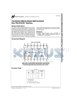 JM38510/32201BE datasheet - Hex TRI-STATE Buffer/Bus Driver