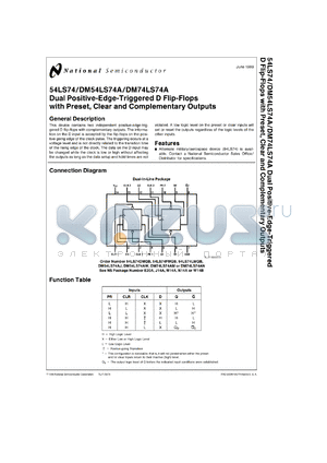 JM38510/30102BC datasheet - Dual Positive-Edge-Triggered D Flip-Flop with Preset, Clear and Complementrary Outputs