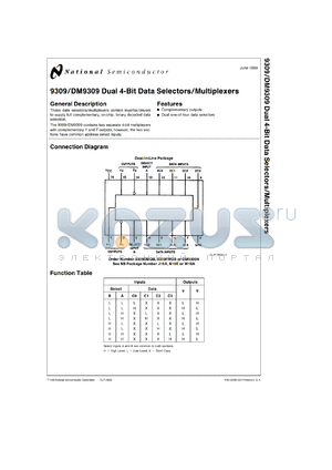 JM38510/01404BE datasheet - Dual 1-of-4 Line Data Selector/Multiplexer with Complementary Outputs
