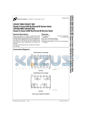 CD4081BMJ/883 datasheet - Quad 2-Input OR/AND Buffered B Series Gate