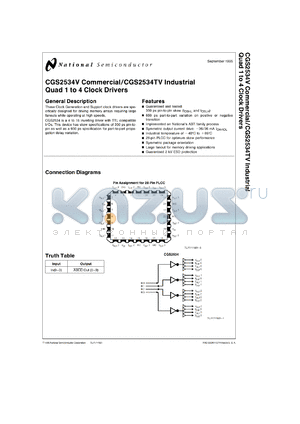CGS2534VX datasheet - Commercial Quad 1-to-4 Clock Driver [Life-time buy]