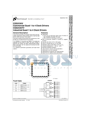 CGS2536VX datasheet - Commercial Quad 1-to-4 Clock Drivers [Life-time buy]