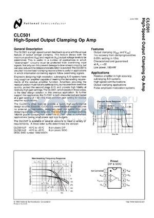 5962-8997401PA datasheet - High-Speed Output Clamping Op Amp