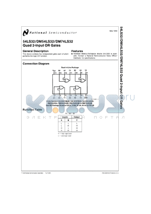 DM54LS32J-MLS datasheet - Quad 2-Input OR Gate