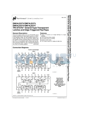 DM54LS374E/883 datasheet - Octal D-Type Transparent Latches and Edge-Triggered Flip-Flops
