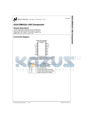 DM9324W/883 datasheet - 5-Bit Comparator